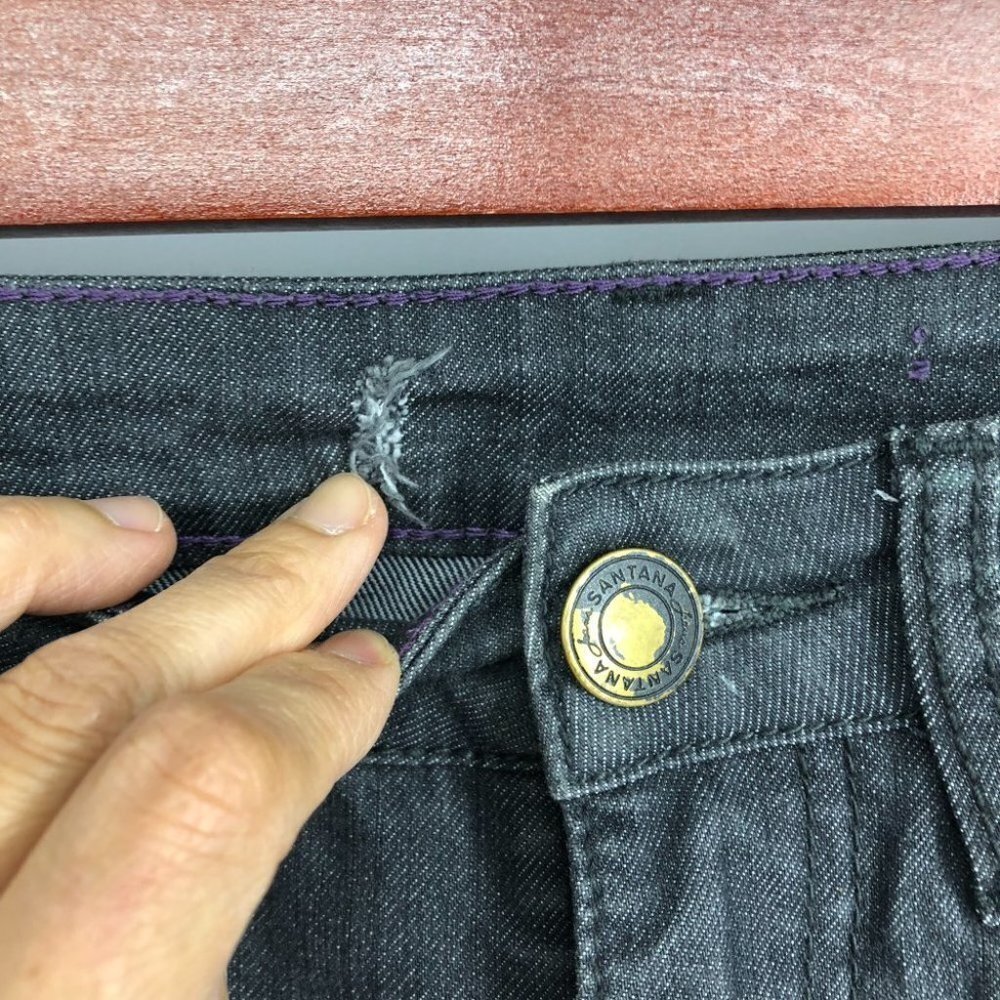 Santana Black Straight Leg High  Rise Jeans size 6x32 - Picture 7 of 16